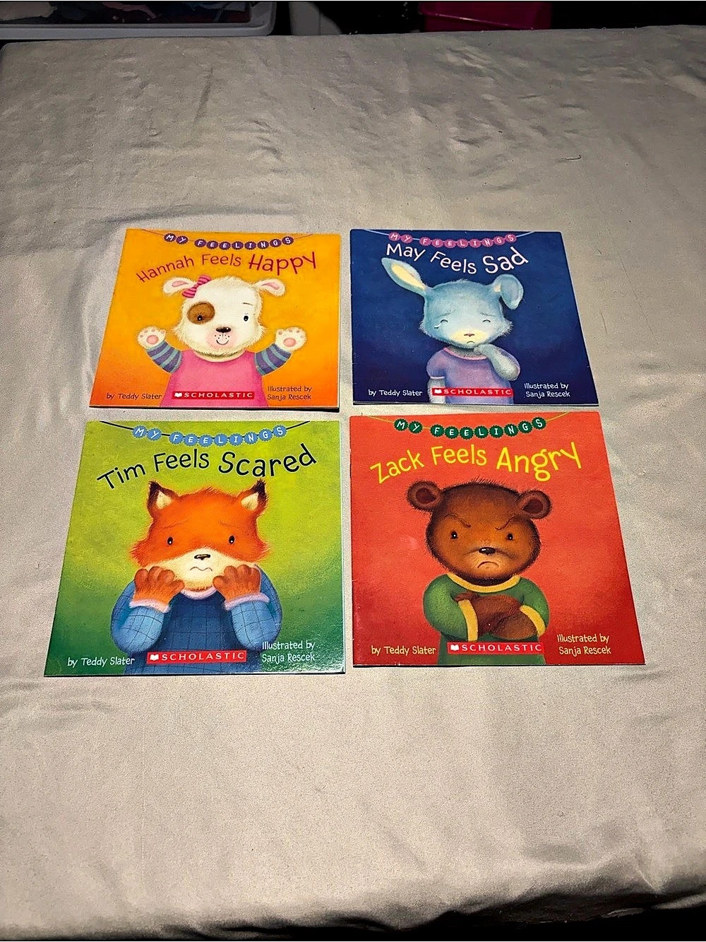 Scholastic Feelings Book Set 4 Paperback Storybook Angry Sad Scared Happy
